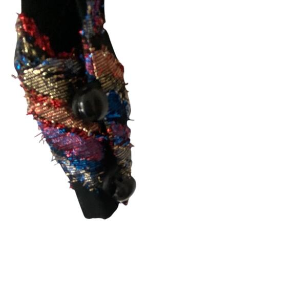 Vintage Gossamer styled by Donald Curtis Metallic Lame Multicolor Black Blouse - Picture 7 of 7